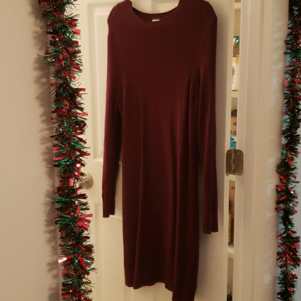 Purple sweater dress